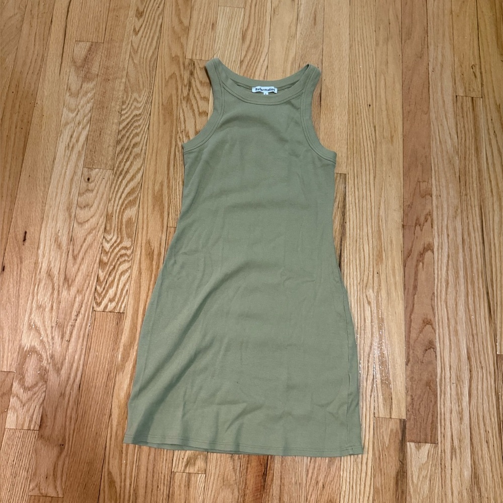 Reformation Sage Green Mini Dress